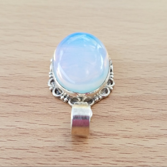 **SOLD** 925 Sterling Silver Large Opalite Pendant - Picture 3 of 6